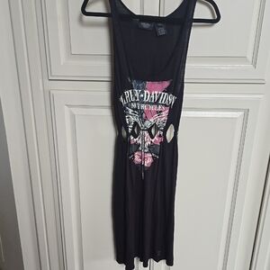 Harley-Davidson Black Pink Scoop Neck Sundress